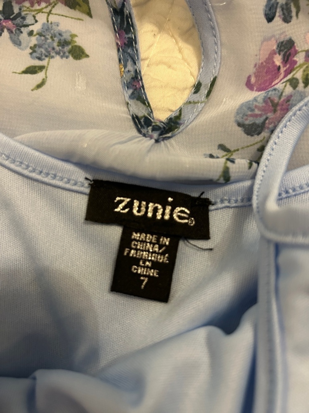 Blue Floral Jumper, Sz 7 - Picture 5 of 5